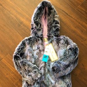 Purple jacket- faux fur